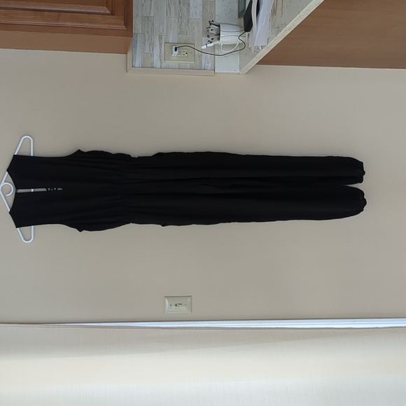 Small Love Tree Black Lace Up Detail Partially Lined Semisheer Jumpsuit - Picture 8 of 13